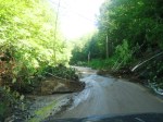 Route 100A toward Salt Ash Inn (hill; looking up at landslide), by Terry Bascom
