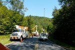 11AM 9/2/11, CVPS and Ontario power crews arrive to restore power on Route 100A in north Plymouth, by Jen and Jay Flaster