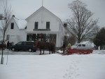 Cilley Store in the background, Fred DePaul with his horses & sleigh