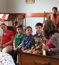 Story time at Tyson Church, May, 2016)
